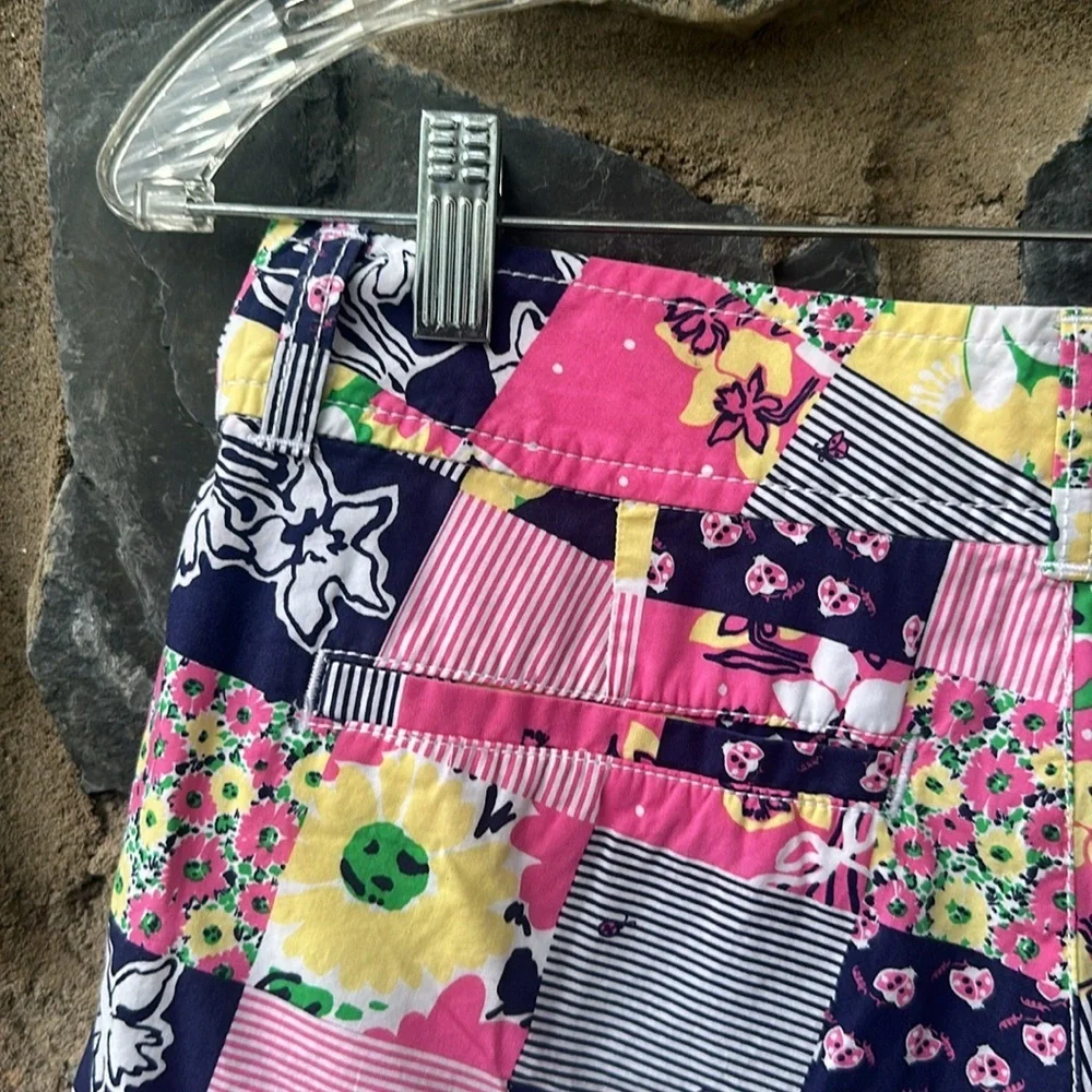 Lilly Pulitzer Patchwork Print Shorts Pink Multi Size 4 – Floral Preppy Classic